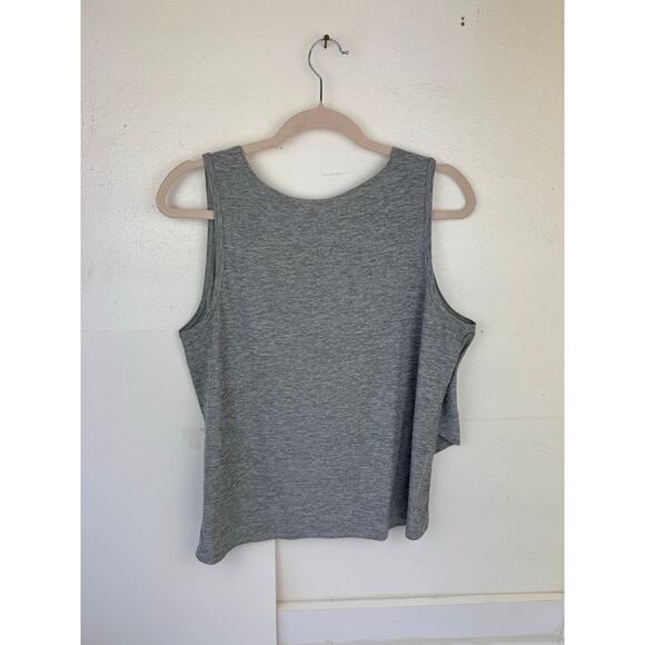 Beyond Yoga Gray Plunge V-Neck Sleeveless Gray Jersey Tank Top Womens Sz L - Picture 3 of 6